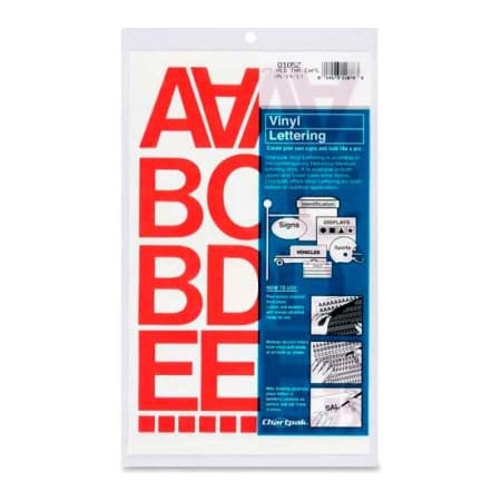 Chartpak Chartpak Vinyl Numbers/Letters, 2"H, Red 1052